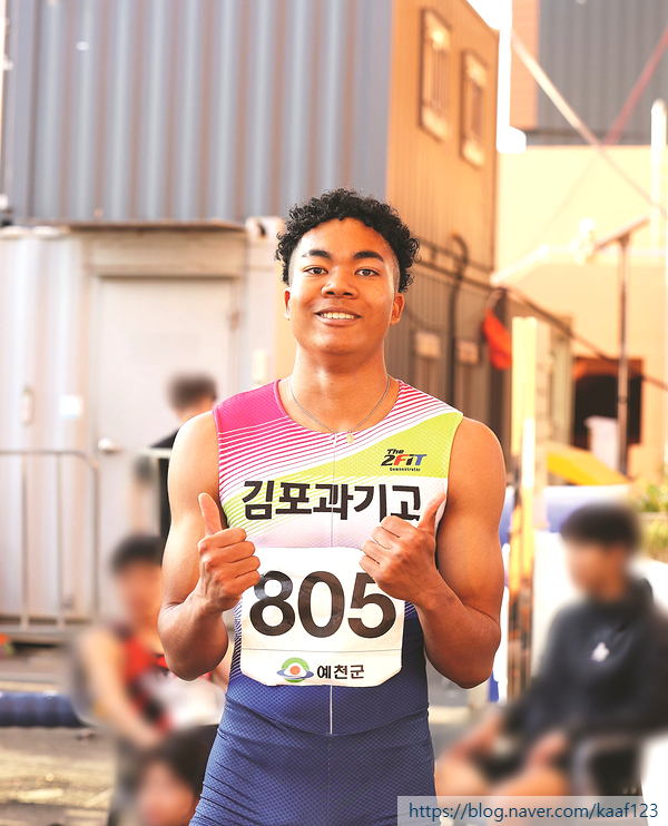 [전국체전] 고교생 나마디 조엘진, 100m 이어 400m 계주도 대회신