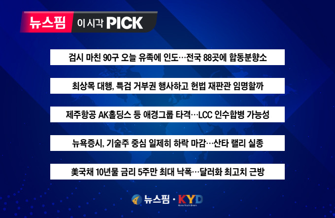 [뉴스핌 이 시각 PICK] 최상목 대행, 오늘 특검 거부권 행사할까 外