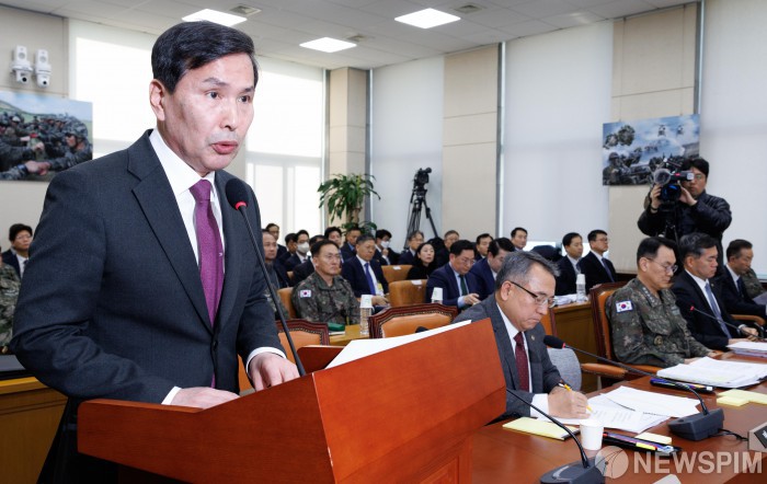 인사말하는 김선호 국방부 장관 직무대행