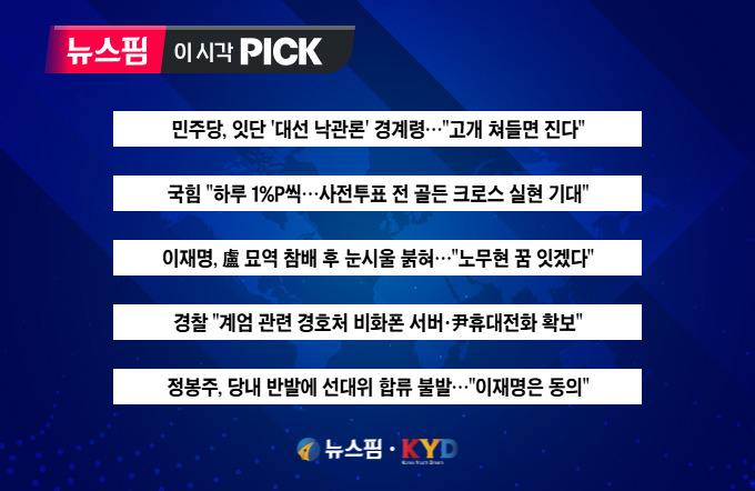 [뉴스핌 이 시각 PICK] 민주당, '대선 낙관론' 경계령 外