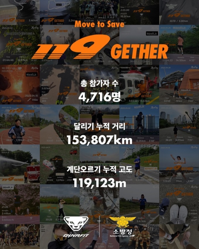 다이나핏, 소방관 기부런 '119GETHER' 챌린지 성황리 마무리