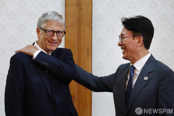 환담하는 김민석 총리와 빌게이츠 이사장