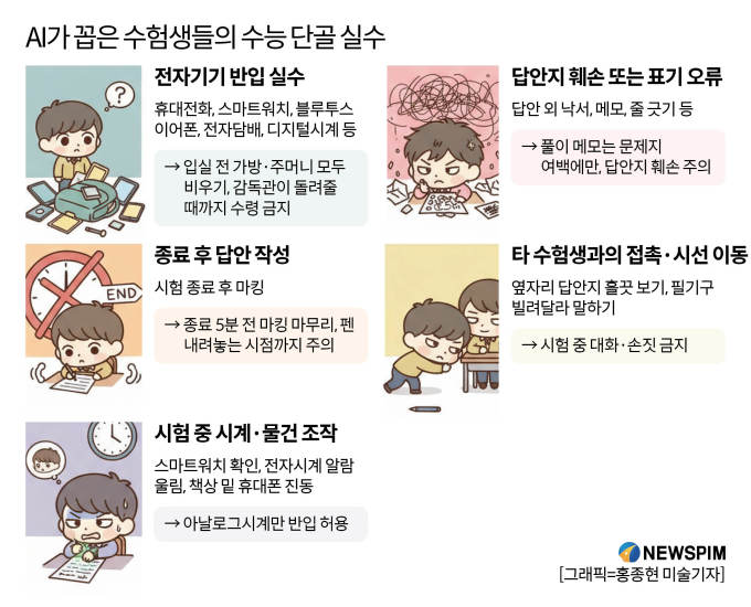 수능 D-1…AI가 꼽은 수험생 단골 실수는 '전자기기 반입·종료 후 답안'
