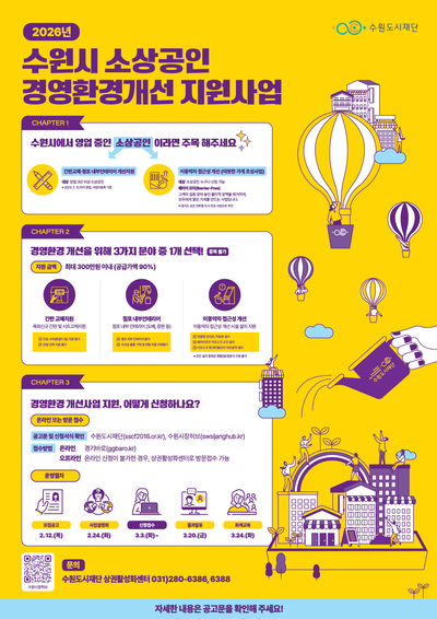 수원도시재단, 소상공인 300만원 지원사업 실시 - 뉴스 썸네일 이미지