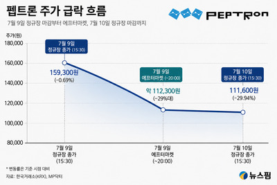 "터제는 포함 안 돼" 한마디에...펩트론 하한가, 커지는 바이오 불신 - 뉴스 썸네일 이미지