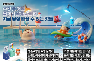 [AI그래픽뉴스] 수영 못 해도 물에서 살아남는 법, 지금 당장 배울 수 있는 것들