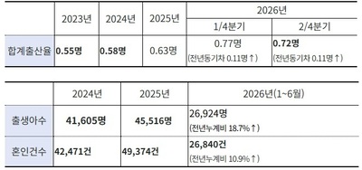 올해 <b>서울 출생아</b> 수·혼인건수 <b>증가</b>율 전국 1위