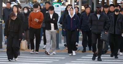 초겨울 추위 속 출근길