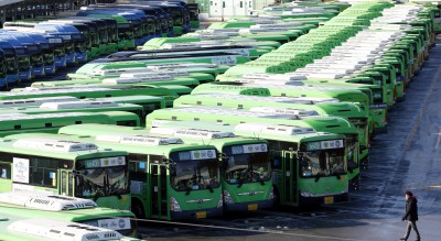 파업 돌입한 서울시내버스 노조