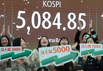 코스피, 사상 첫 종가 기준 5000선 돌파