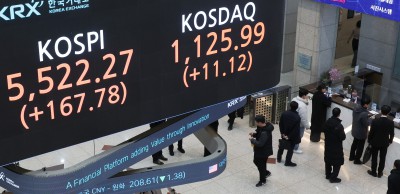 훨훨 나는 코스피... 5522.27 마감