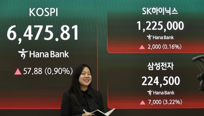 코스피, 사상 최고치 경신&hellip;6475.81 마감 
