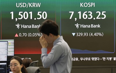 코스피 329.93 포인트 하락 7100선 후퇴