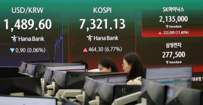 코스피 7300선 회복... 'SK하이닉스 12% 폭등'