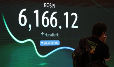 코스피, 장중 6100선으로 하락