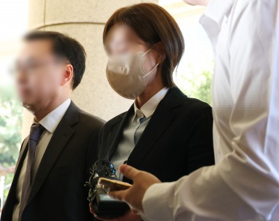 '뇌물공여약속' 혐의 받는 양수진 서부지법 출석